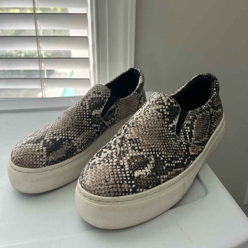 Snake Print Slip-On Sneakers